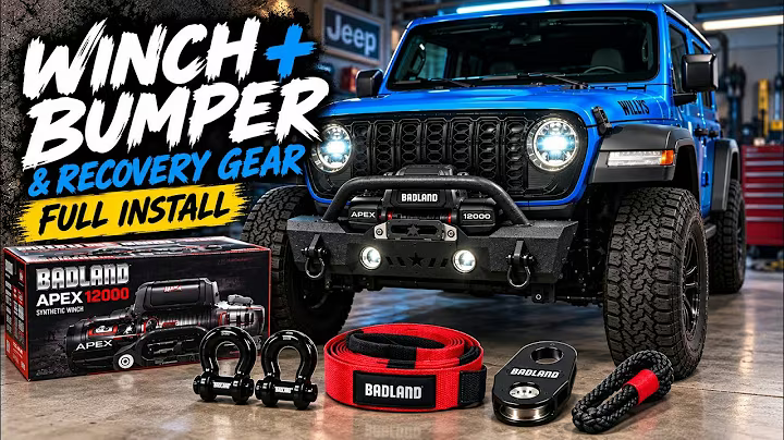 Winch and bumper full install thumbnail with the blue Willys and recovery equipment.